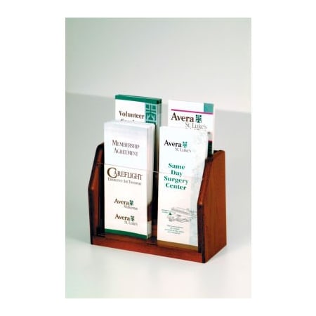 Wooden Mallet Countertop 4 Pocket Brochure Display - Mahogany LT-4MH